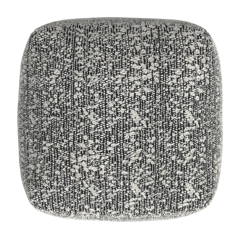 Steve Silver Nahara Boucle Woven Fabric Square Footstool/Pouf in Black
