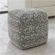 Steve Silver Nahara Boucle Woven Fabric Square Footstool/Pouf in Black