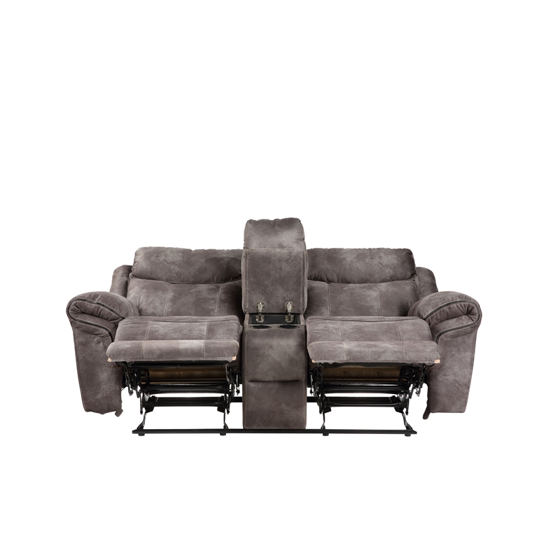 Steve Silver Nashville Glider Recliner Console Loveseat Gray