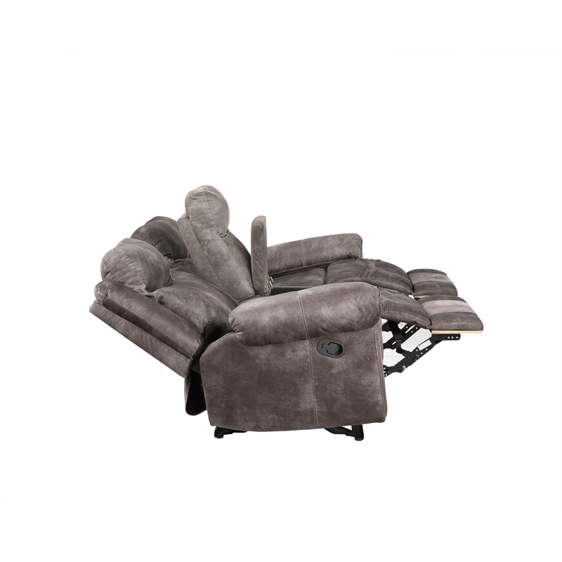 Steve Silver Nashville Glider Recliner Console Loveseat Gray