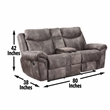 Steve Silver Nashville Glider Recliner Console Loveseat Gray