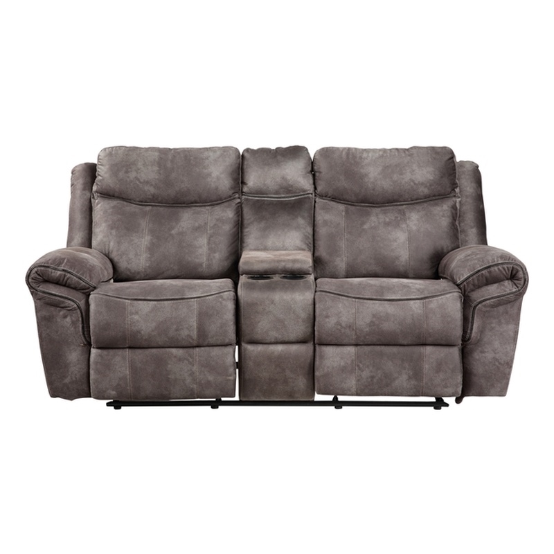 Steve Silver Nashville Glider Recliner Console Loveseat Gray