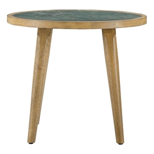 Steve Silver Novato Engineered Wood End Table w/Sintered Stone in Light Brown