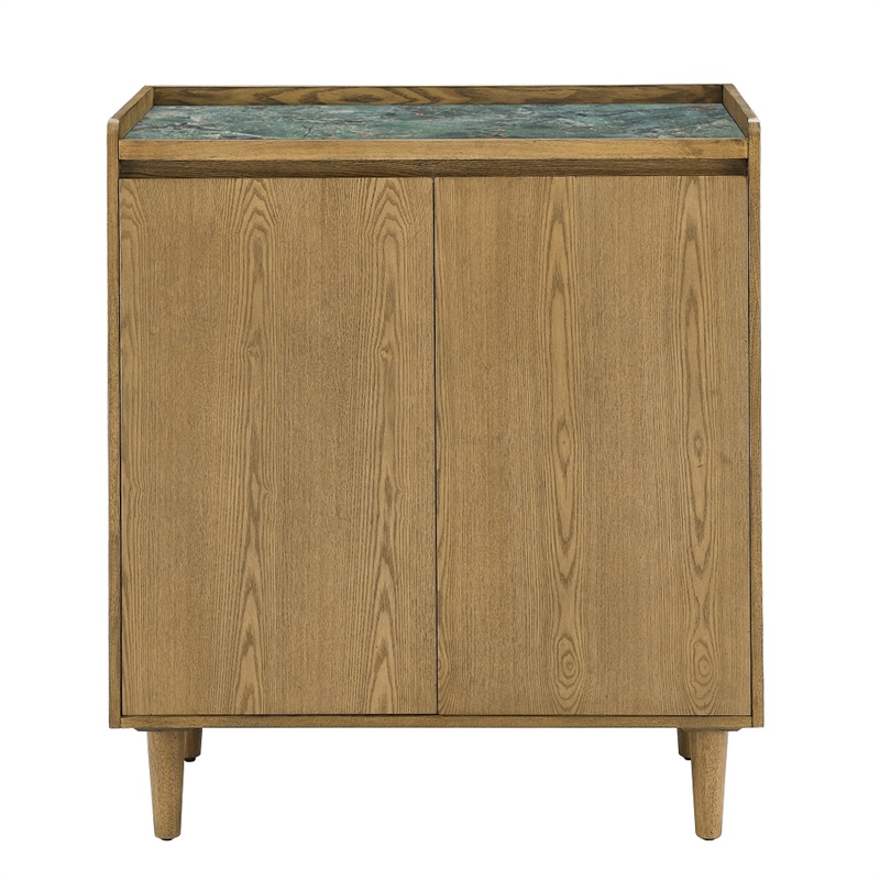 Steve Silver Company Novato Sintered Stone Top Bar Cabinet in Light Brown