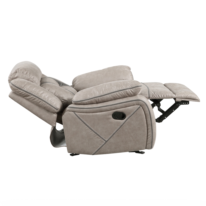 Steve Silver Tyson Manual Leatherette Recliner Gray