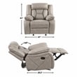 Steve Silver Tyson Manual Leatherette Recliner Gray