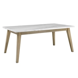 Steve Silver Vida 72&quot White Marble Top Dining Table