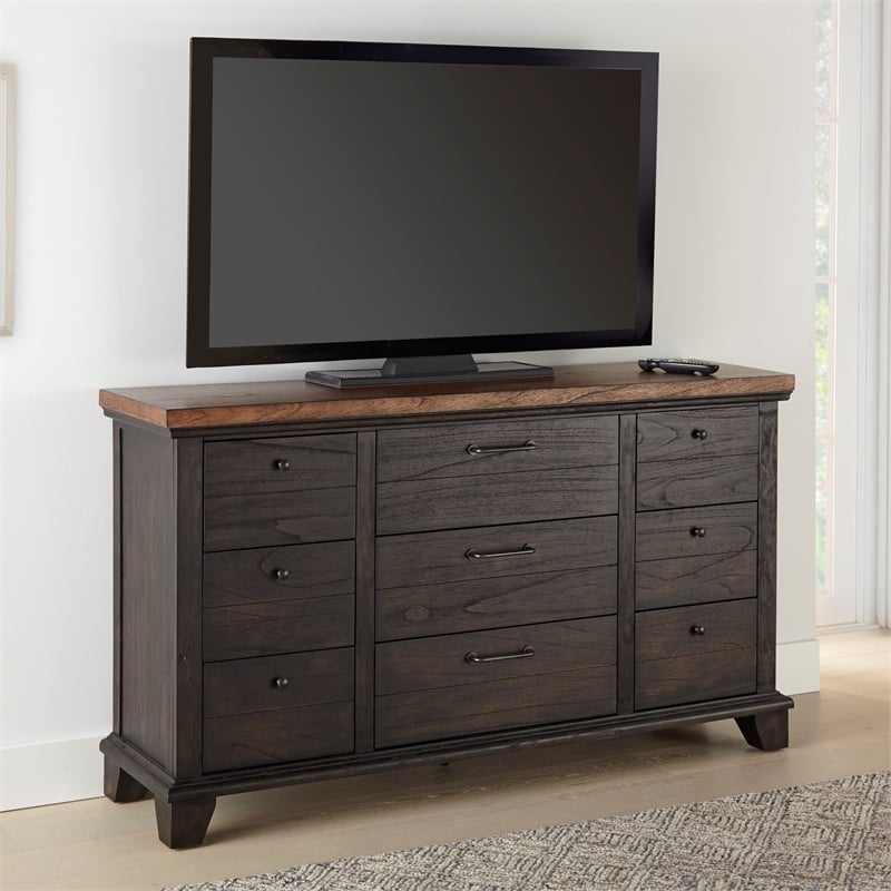 Steve Silver Bear Creek Acacia Wood 6-Drawers Bedroom Dresser in Brown