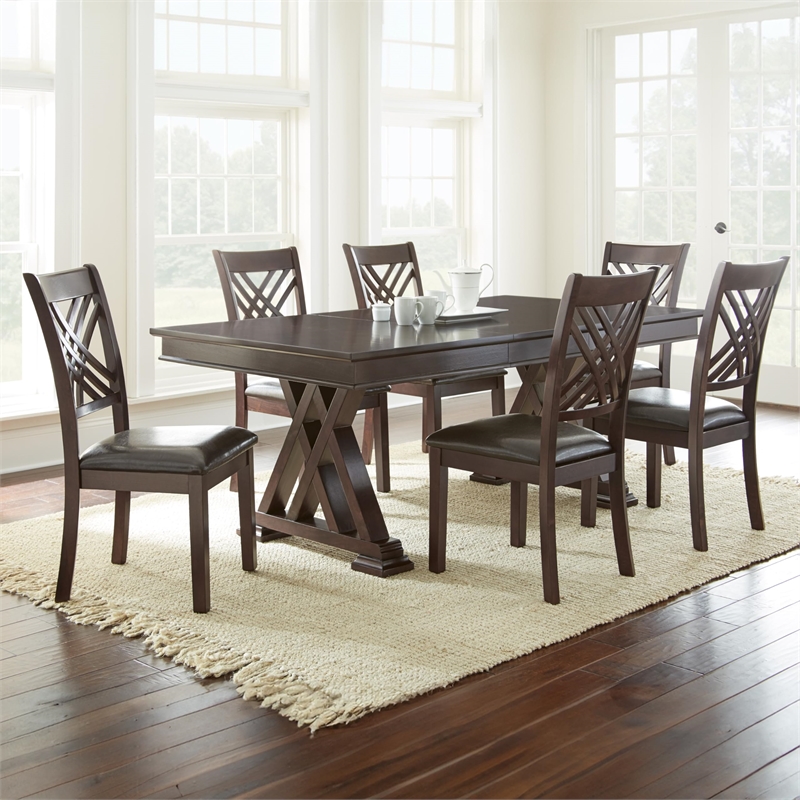 Steve Silver Adrian 7pc Dining Set in Brown
