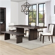 Steve Silver Evan Extendable Dining Table with 4 Eggshell Chairs and Bench