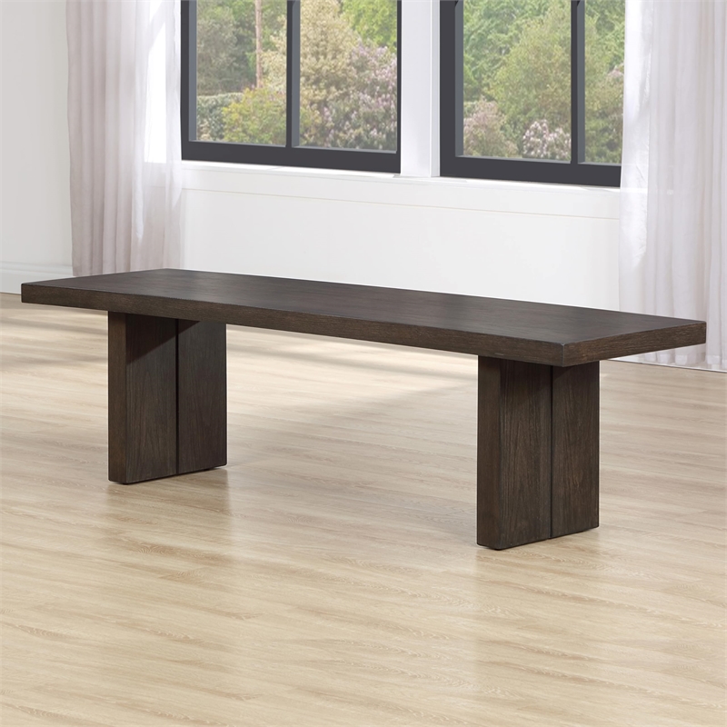 Steve Silver Evan Extendable Dining Table with 4 Eggshell Chairs and Bench