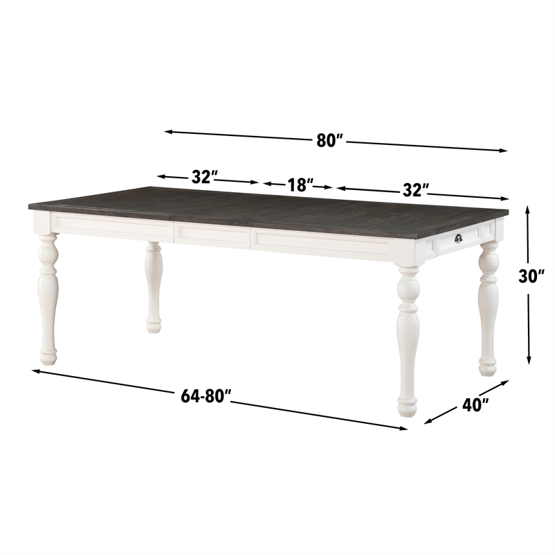 Steve Silver Joanna 6pc Dining Table Set in White
