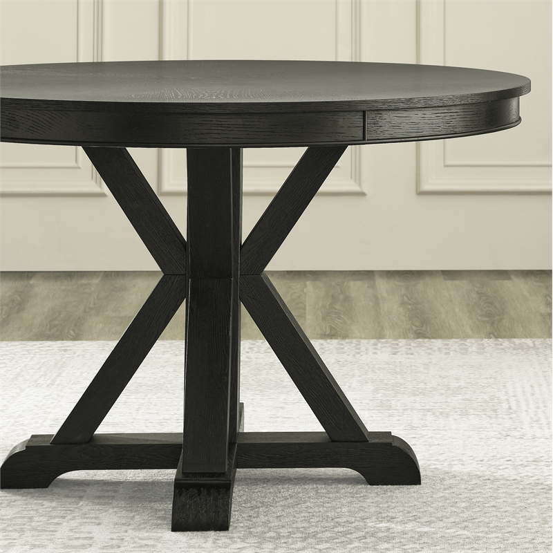 Steve Silver Rylie Dining Table with Game Top in Black and Sand