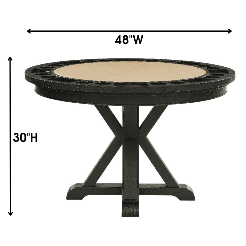 Steve Silver Rylie Dining Table with Game Top in Black and Sand