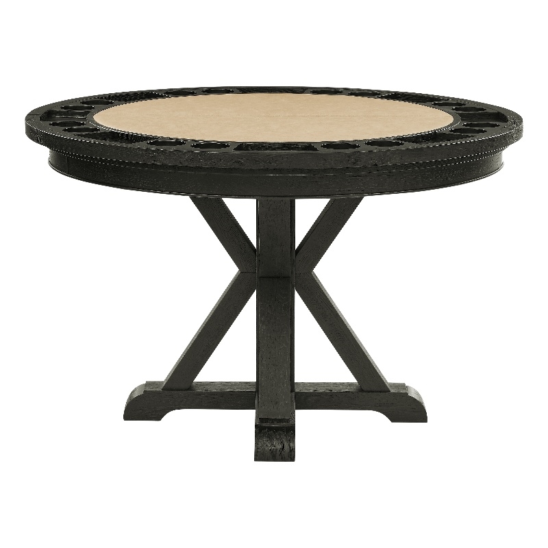 Steve Silver Rylie Dining Table with Game Top in Black and Sand