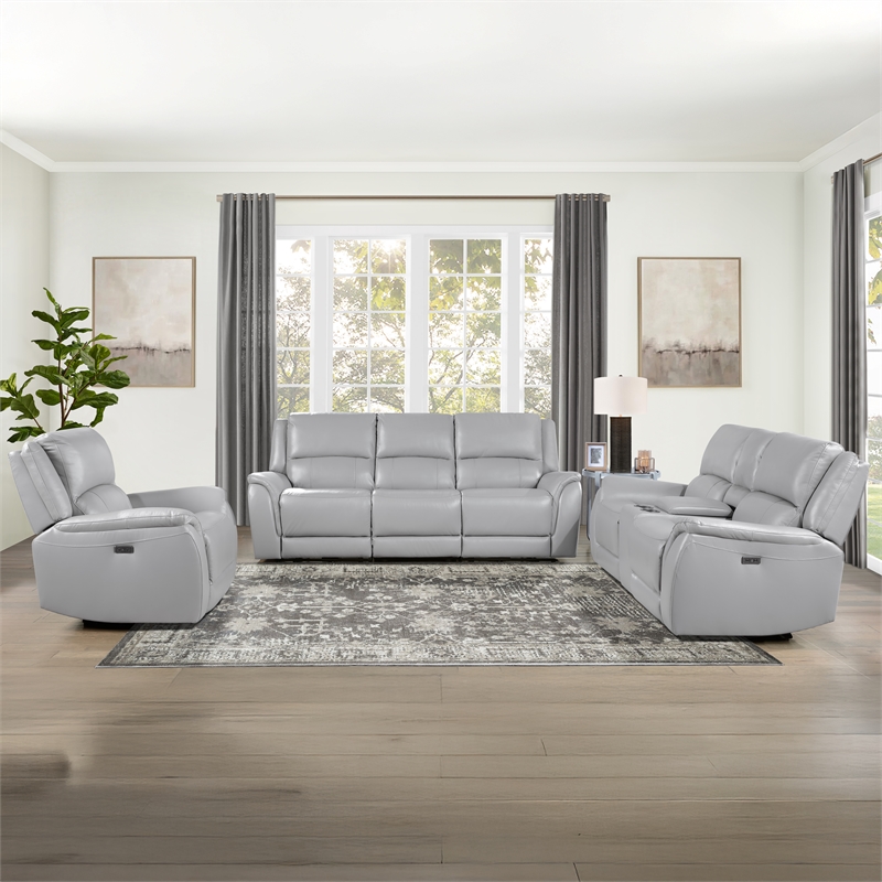 Steve Silver Alexandria Power Recliner in Gray