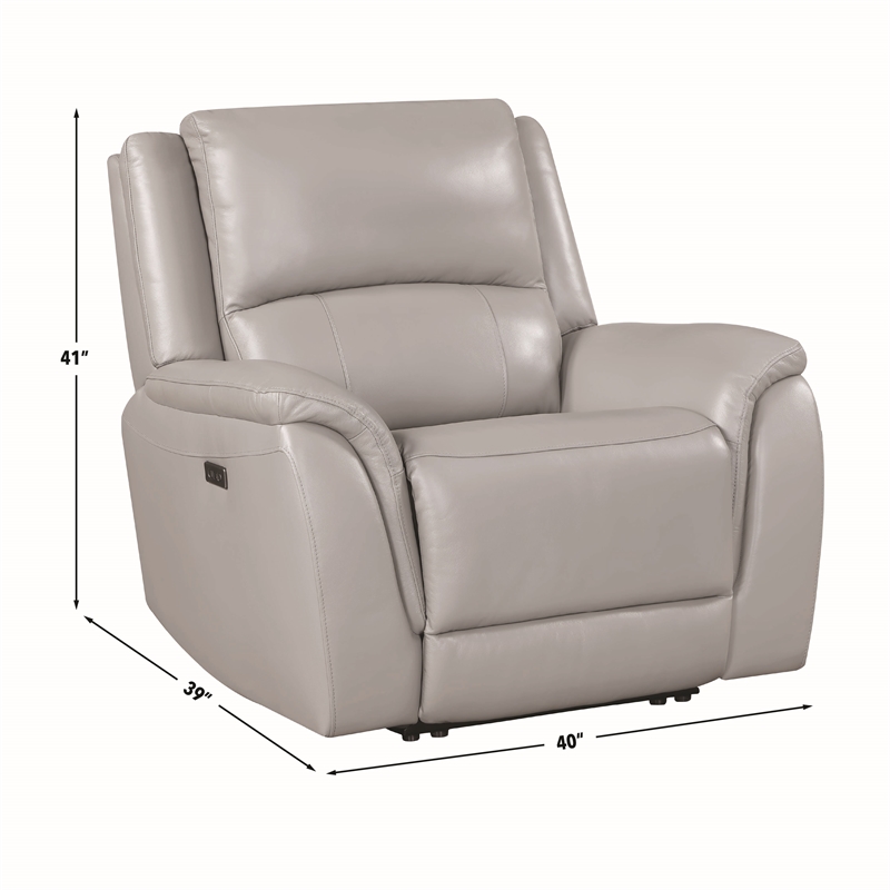 Steve Silver Alexandria Power Recliner in Gray