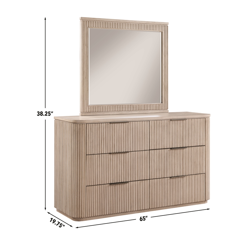 Steve Silver Henry Dresser and Mirror in Sand/Tan
