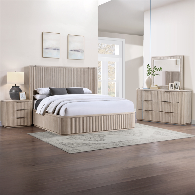 Steve Silver Henry Dresser and Mirror in Sand/Tan