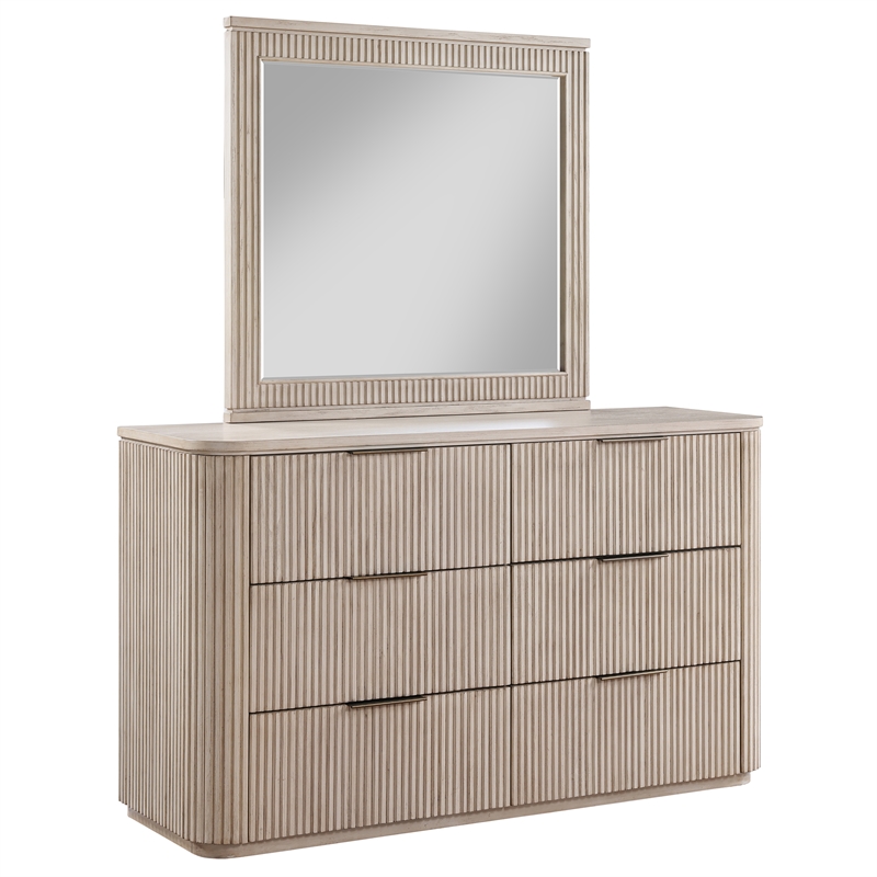 Steve Silver Henry Dresser and Mirror in Sand/Tan
