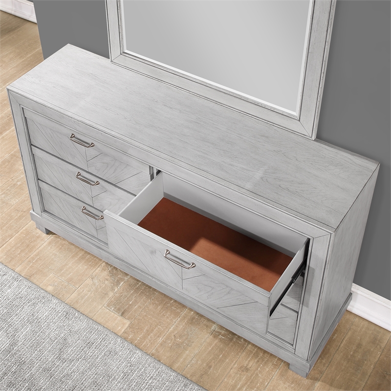 Steve Silver Montana Dresser and Mirror in Gray