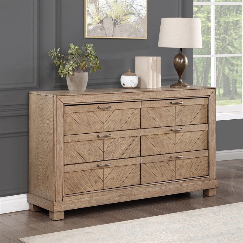 Steve Silver Montana Dresser and Mirror in Brown/Sand