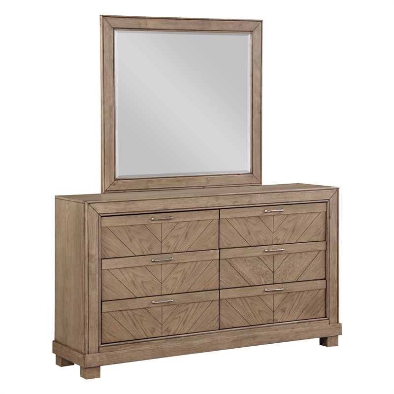 Steve Silver Montana Dresser and Mirror in Brown/Sand