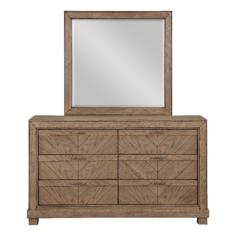 Steve Silver Montana Dresser and Mirror in Brown/Sand