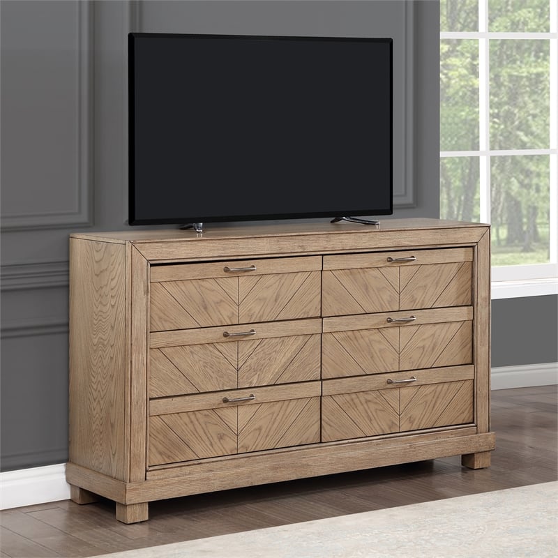 Steve Silver Montana 6-Drawer Dresser in Brown/Sand
