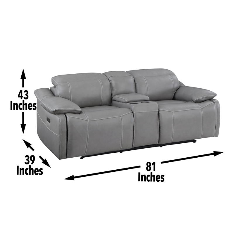 Steve Silver Alpine 3pc Sofa Set in Gray