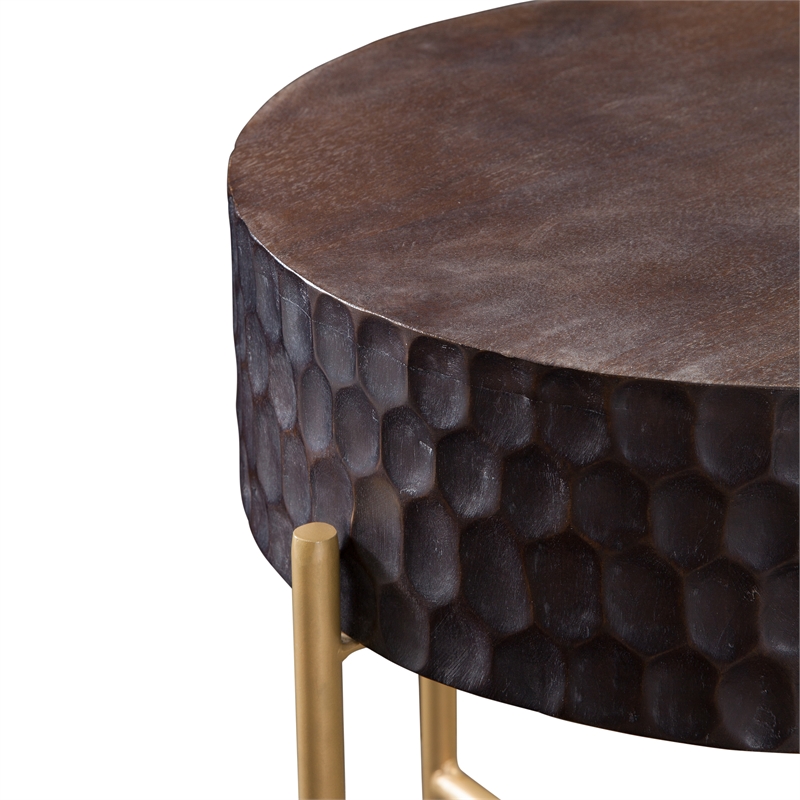 Steve Silver Bobbi Round End Table in Brown
