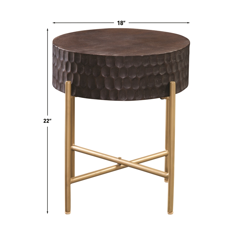 Steve Silver Bobbi Round End Table in Brown