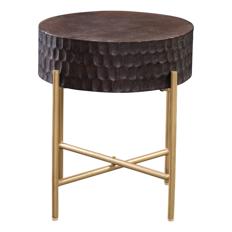 Steve Silver Bobbi Round End Table in Brown