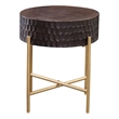 Steve Silver Bobbi Round End Table in Brown