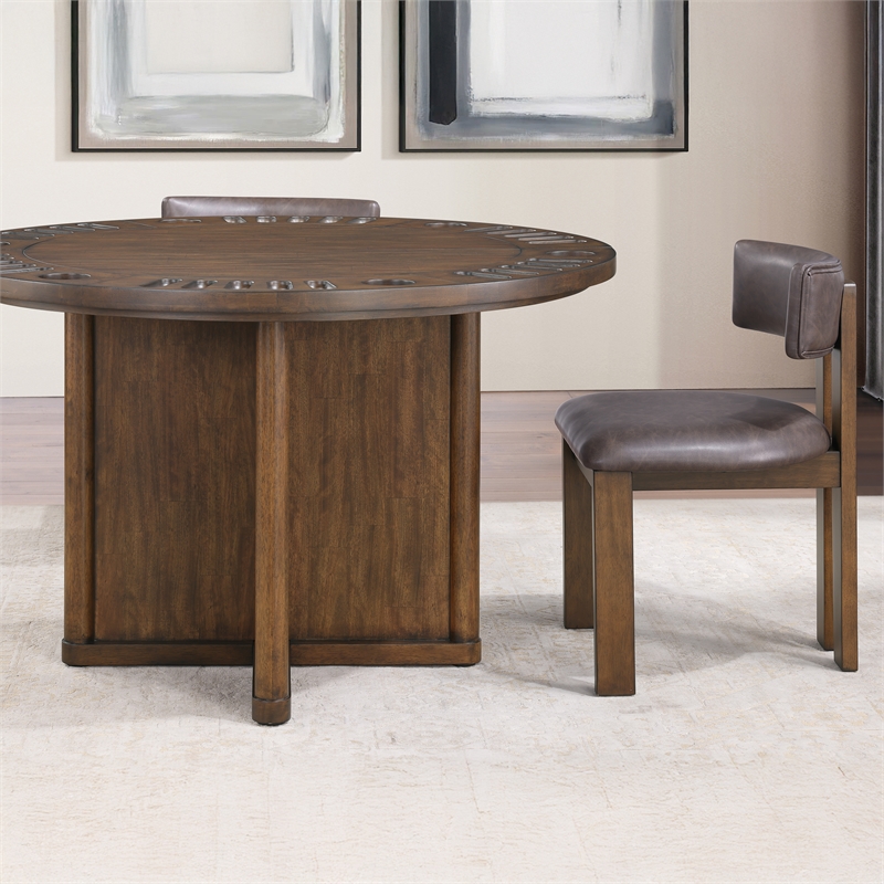 Steve Silver Cambridge Dining Table with Game Table in Brown