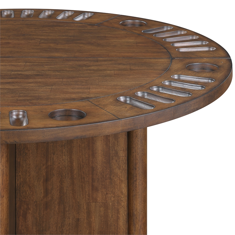 Steve Silver Cambridge Dining Table with Game Table in Brown