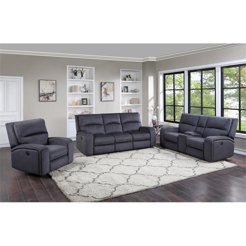 Steve Silver Lovell 3 PC Sofa Set in Gray