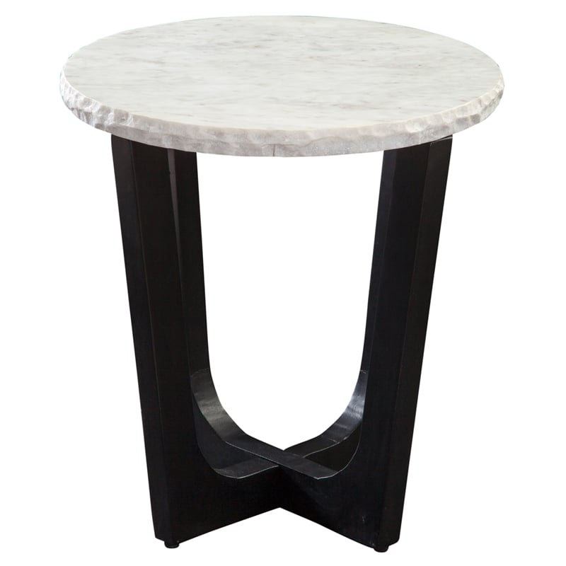 Steve Silver Chrissy White Marble Top End Table