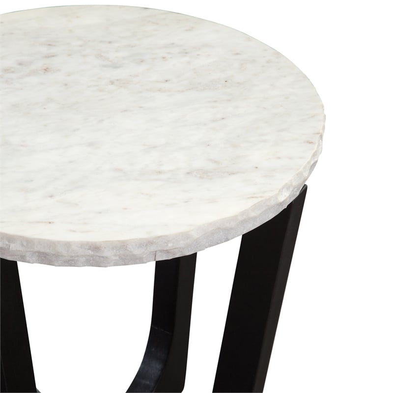Steve Silver Chrissy White Marble Top End Table