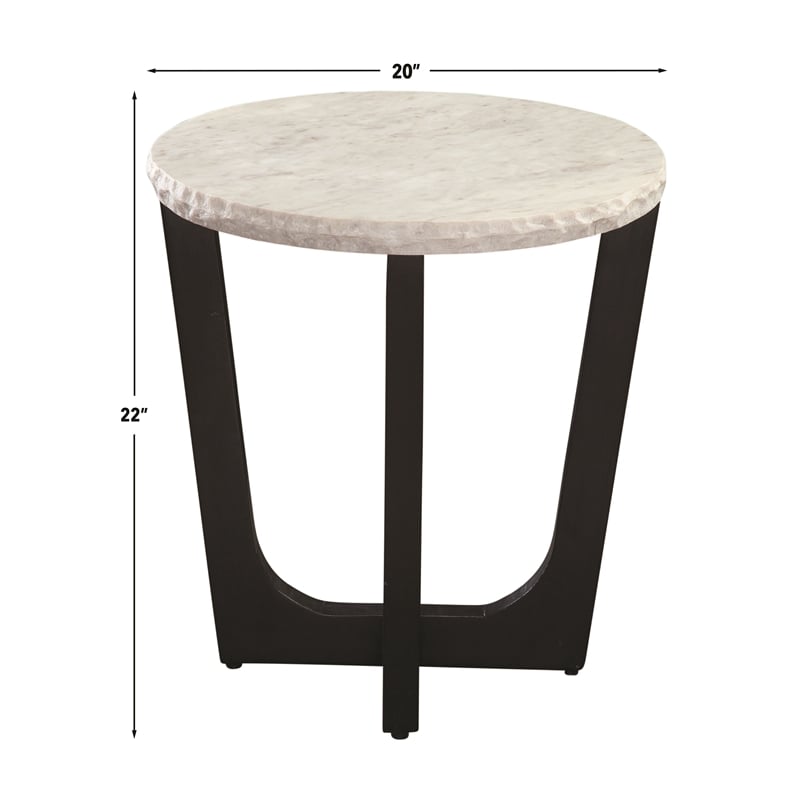 Steve Silver Chrissy White Marble Top End Table