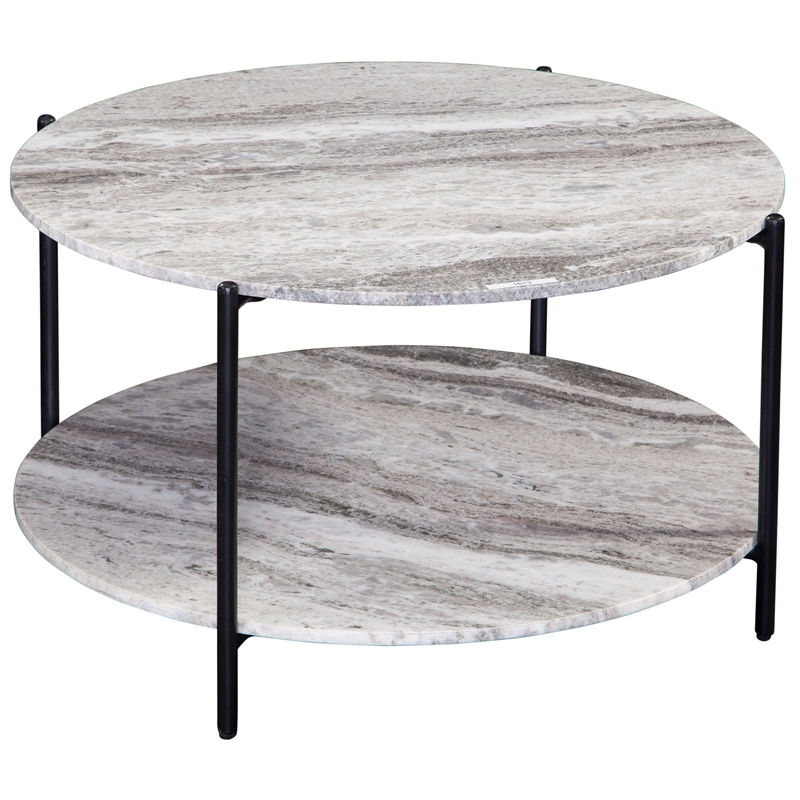 Steve Silver Coleen Green Marble Round Cocktail Table