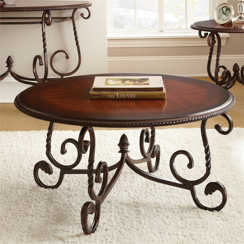 Steve Silver Crowley 3PC Coffee Table Set in Brown