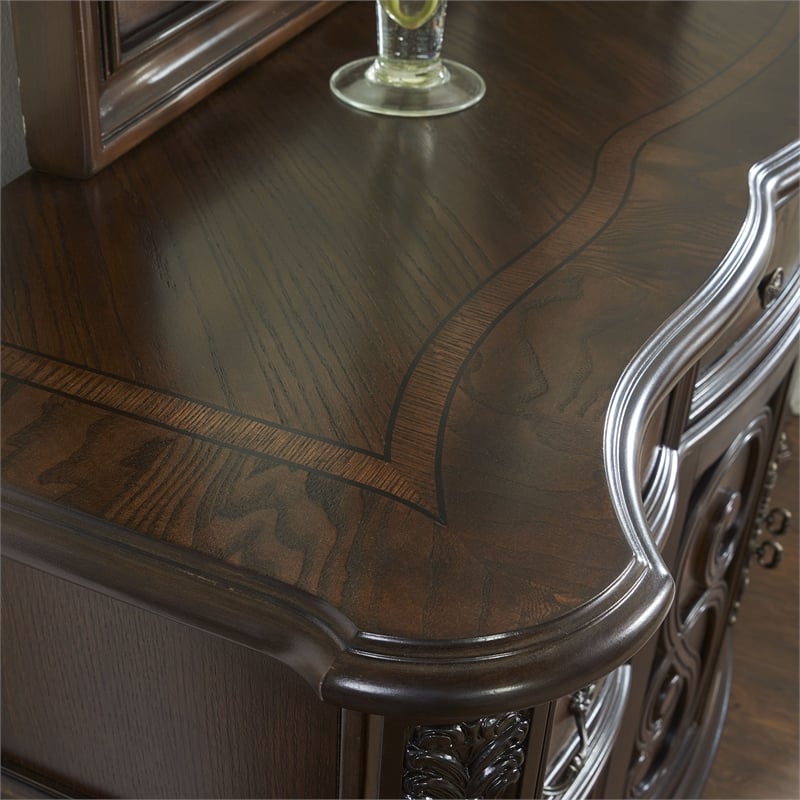 Steve Silver Royale 4 PC Queen Bedroom Set in Brown