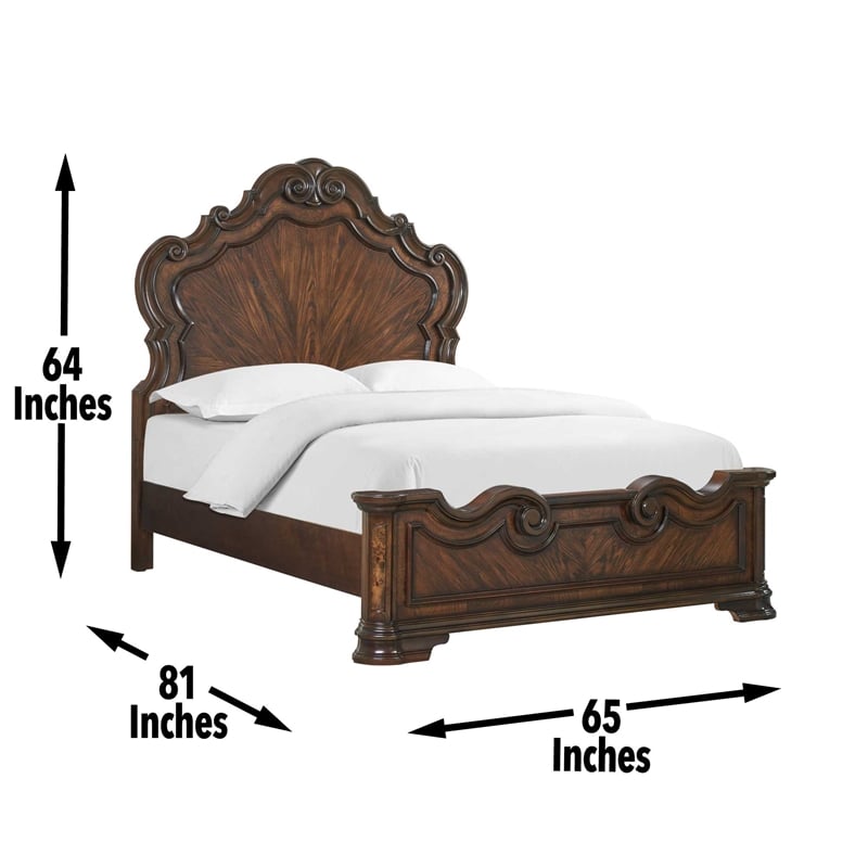 Steve Silver Royale 4 PC Queen Bedroom Set in Brown