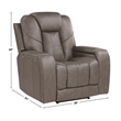 Steve Silver Daniel 3-Piece Triple-Power Leather Recling Sofa in White