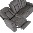 Steve Silver Daniel 3-Piece Triple-Power Leather Recling Sofa in White