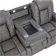 Steve Silver Daniel 3-Piece Triple-Power Leather Recling Sofa in White