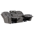 Steve Silver Daniel Triple Power Leather Theater Sofa in Gray