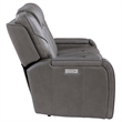 Steve Silver Daniel Triple Power Leather Theater Sofa in Gray