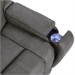 Steve Silver Daniel Triple Power Leather Theater Sofa in Gray
